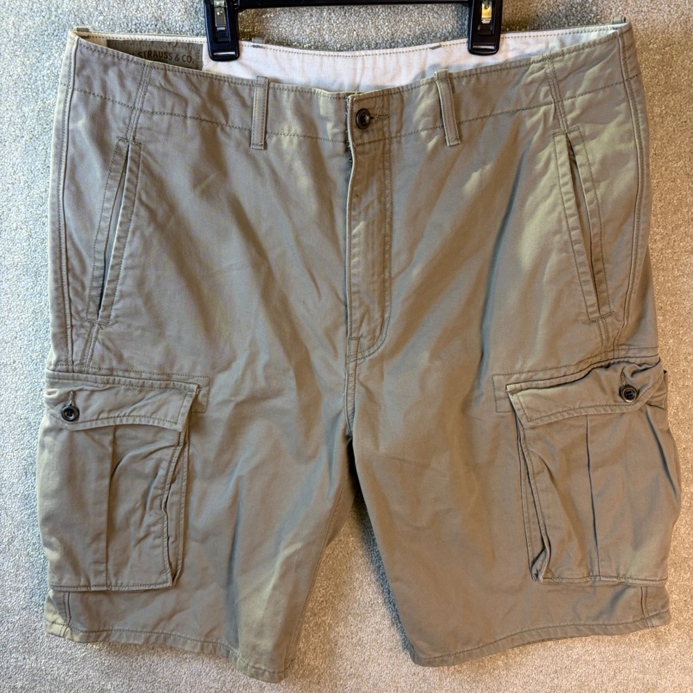 Levi's Cargo Shorts Mens 36 (Fits 38x11) Tan Cotton Utility Outdoor Camp Hiking